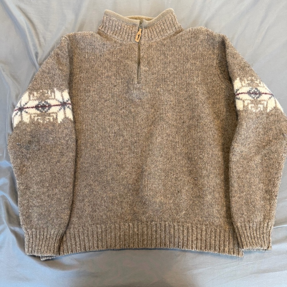 Vintage Eddie Bauer 1/4 Zip Wool Ski Sweater, Size M‎